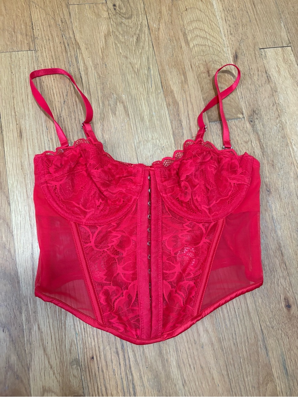 Primark Red Lace Bustier Corset Top